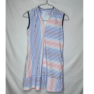 Kinona Women's M White/Blue Striped Golf Athleisure Dress